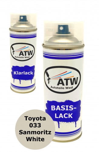 Autolack für Toyota 033 Sanmoritz White +400ml Klarlack Set